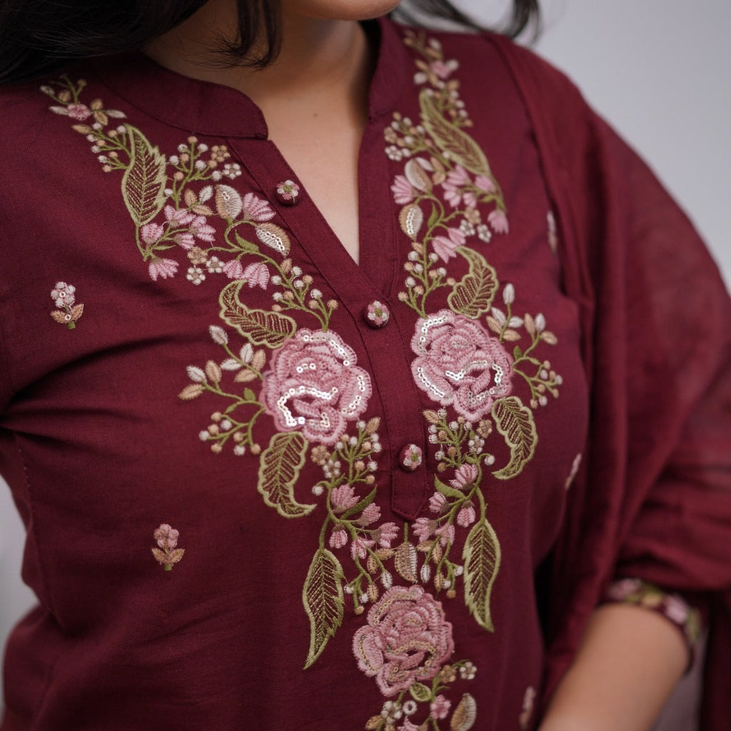 Beautiful Pure Cotton Super Dying Embroidery Suit