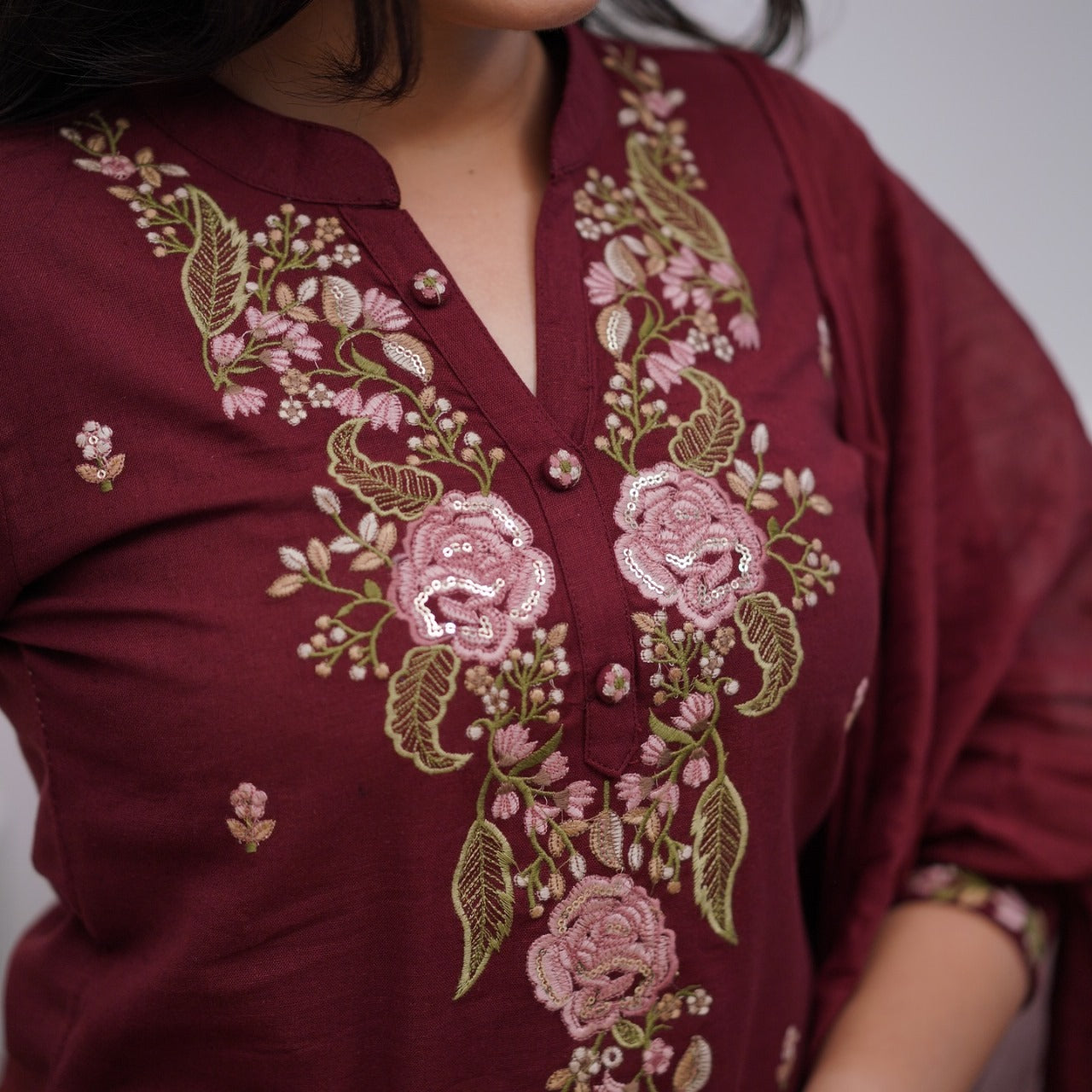 Beautiful Pure Cotton Super Dying Embroidery Suit