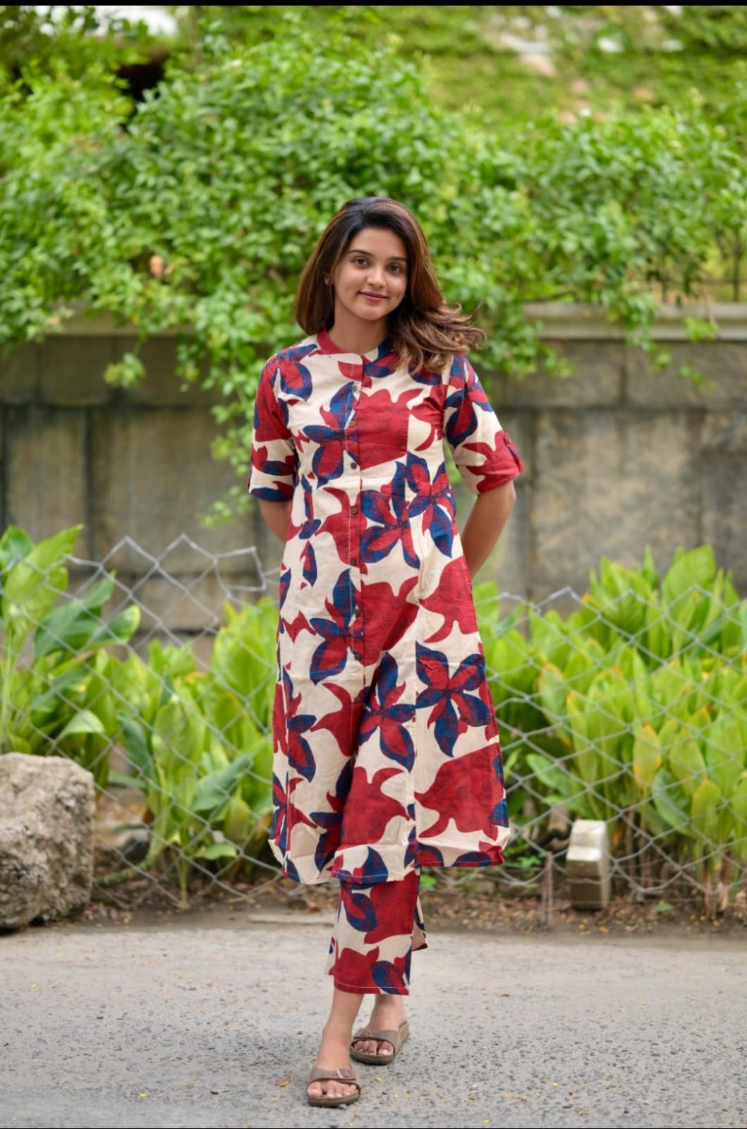 Chic Floral Printed Cotton Co-Ord Set