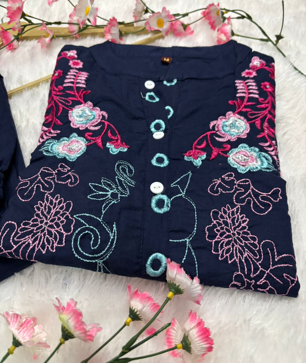 Beautyful Cotton Wardrobe  Embroidery Cod Set